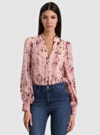ARLETTE BLOUSE in MYSTIC GARDEN ENGLISH ROSE ALICE OLIVIA at Alice + Olivia
