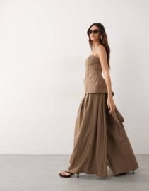 ARRANGE wide leg pants in chocolate stripes - part of a set at ASOS