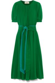 ARoss Girl x Soler   Brooke belted silk crepe de chine midi dress at Net A Porter