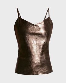 AS By DF Elodie Stretch Leather Tank Top at Neiman Marcus