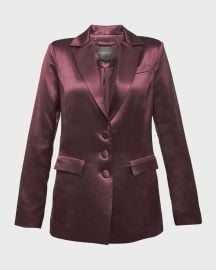 AS by DF Collins Satin Boyfriend Blazer at Neiman Marcus