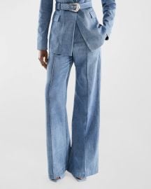 AS by DF Dominga High-Rise Wide-Leg Denim Trousers at Neiman Marcus