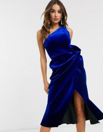 asos blue velvet dress