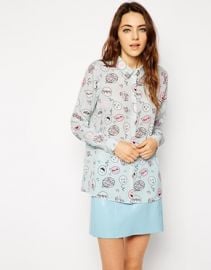 ASOS  ASOS Blouse in Speech Bubble Print at Asos