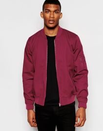 ASOS  ASOS Bomber Jacket In Burgundy at Asos