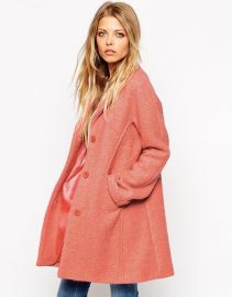 ASOS  ASOS Coat with Seam Detail in Textured Wool at Asos