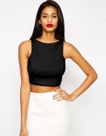 ASOS  ASOS Crop Top in Premium Fabric with Square Neck at Asos