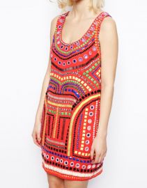 ASOS  ASOS Embellished Cage Shift Dress in red at Asos