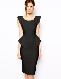 ASOS  ASOS Pencil Dress With Structured Peplum at Asos