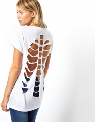 ASOS  ASOS T-Shirt with Lazer Cut Skeleton Back at Asos