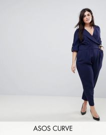 ASOS CURVE Soft Tux Jumpsuit at Asos