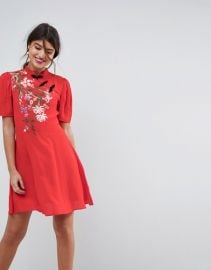 ASOS Chinoiserie Embroidered Mini Dress at Asos