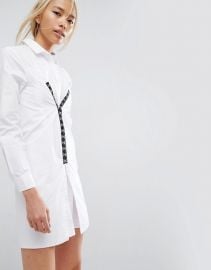 ASOS Cotton Shirt Dress with Hardware Detail at ASOS