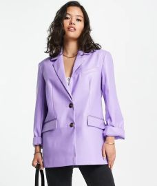 ASOS DESIGN Faux Leather Oversize Blazer at Nordstrom