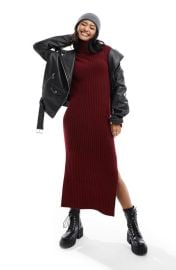 ASOS DESIGN Long Sleeve Ribbed Sweater Dress at Nordstrom