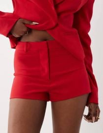 ASOS DESIGN Tailored micro shorts in red | ASOS at ASOS
