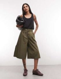 ASOS DESIGN nylon longline bermuda shorts in khaki | ASOS at ASOS