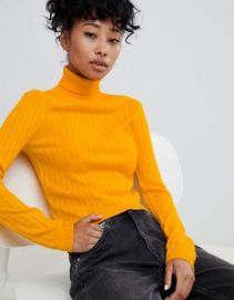 ASOS DESIGN roll neck crop sweater in rib   ASOS at Asos