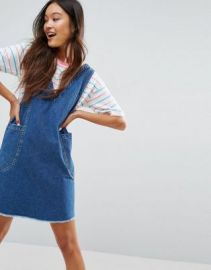 ASOS Denim Chuck On Mini Dress in Vintage Blue Wash at asos com at Asos