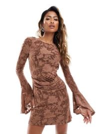 ASOS Devore Mini Dress with Wide Cuffs at ASOS