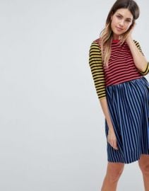 ASOS MATERNITY Cut About Stripe Mini Smock Dress at asos com at Asos