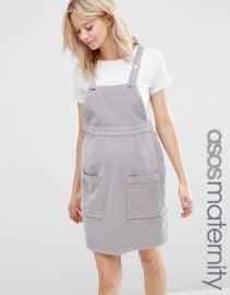 ASOS MATERNITY Pinafore Dress in Dove Gray at asos com at Asos