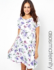 ASOS Maternity  ASOS Maternity Exclusive Skater Dress in Floral Print at Asos