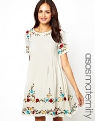 ASOS Maternity  ASOS Maternity Smock Dress with Embroidery at Asos