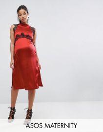 ASOS Maternity Lace Insert Dress at ASOS