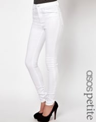 ASOS Petite  ASOS PETITE Ridley Supersoft High Waisted Ultra Skinny Jeans in White at Asos