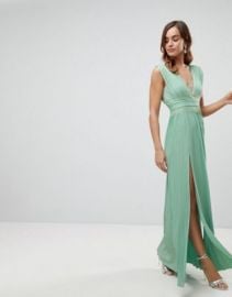 ASOS Premium Lace Insert Pleated Maxi Dress at asos com at Asos