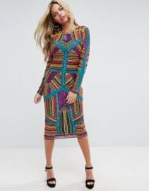 ASOS RED CARPET Geo Multi COLORED Embellished Midi Dress at asos com at Asos