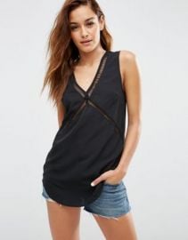 ASOS V Neck Tank with Ladder Lace Insert at asos com at Asos