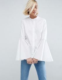 ASOS WHITE Shirt With Bell Sleeve at ASOS