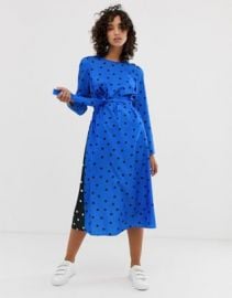 ASOS WHITE long sleeve midi dress in polka dot    ASOS at Asos