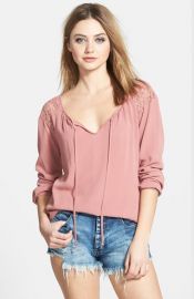 ASTR Crochet Shoulder Top at Nordstrom