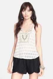 ASTR Embellished Crochet Tank at Nordstrom Rack