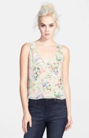 ASTR Floral Print V-Neck Tank at Nordstrom