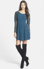 ASTR Lace Sleeve Dress at Nordstrom