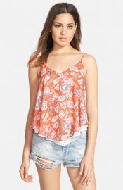 ASTR Print Double Layer Camisole at Nordstrom