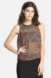 ASTR Print Embellished Neck Tank at Nordstrom