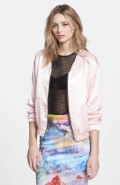 ASTR Satin Bomber Jacket at Nordstrom