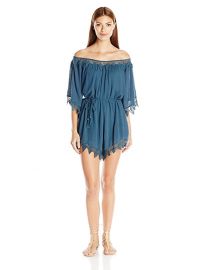 ASTR Seville Off Shoulder Eyelet Romper at Amazon