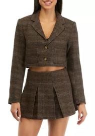 ASTR The Label Siarah Jacket in Brown Blue Multi at Belk