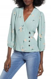 ASTR the Label Button Wrap Top at Nordstrom