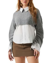 ASTR the Label Carol Mixed Media Sweater Bloomingdales at Bloomingdales