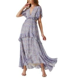 ASTR the Label Cherli Ruffled Lace-Up Cutout-Back Maxi Dress - Macys at Macys