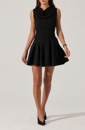 ASTR the Label Cowl Neck Mixed Media Minidress at Nordstrom