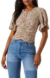 ASTR the Label Keyhole Flutter Sleeve Top at Nordstrom