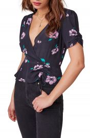 ASTR the Label Malia Floral Print Ruched Peplum Top   Nordstrom at Nordstrom